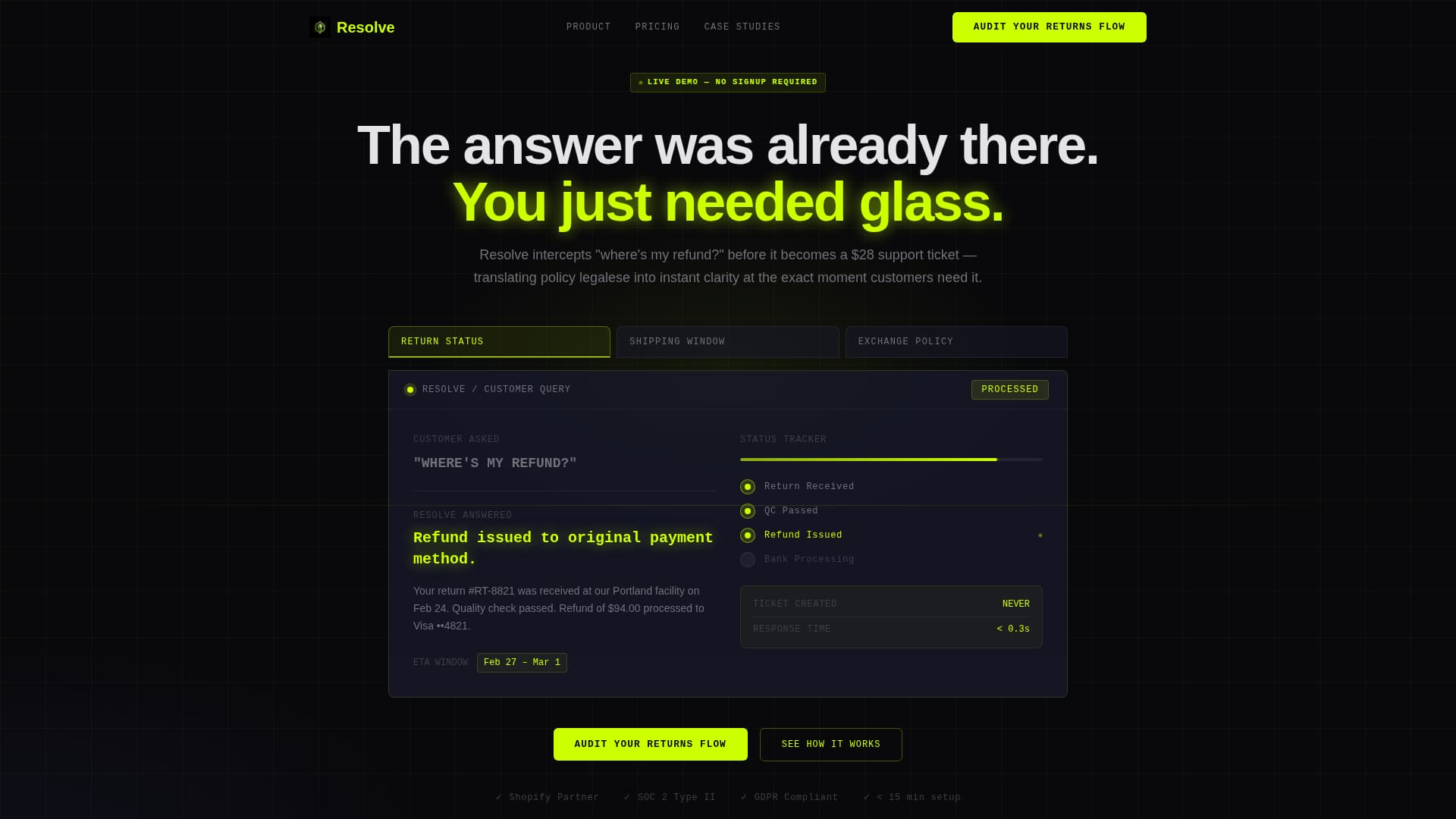 Returns - Modern & Landing Page Template