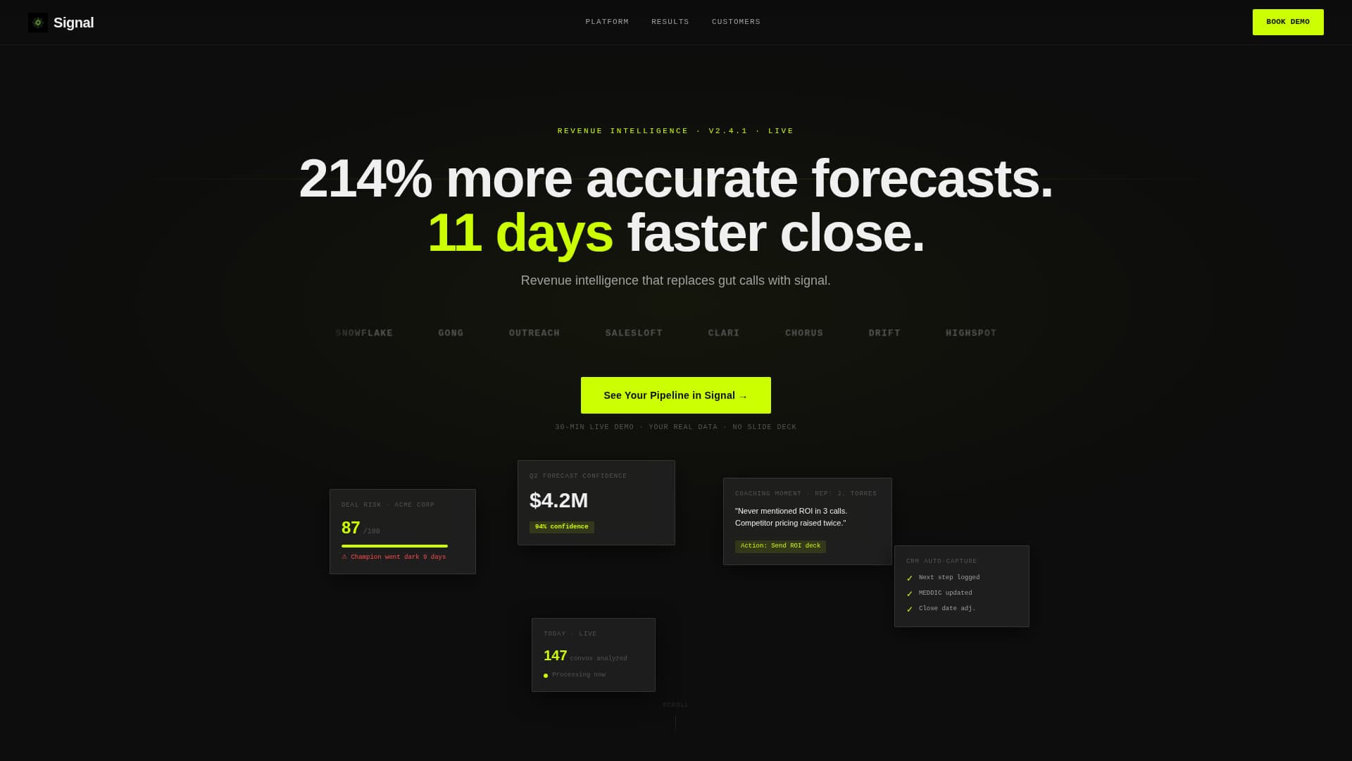 Signal - Intelligent Revenue Landing Page Template
