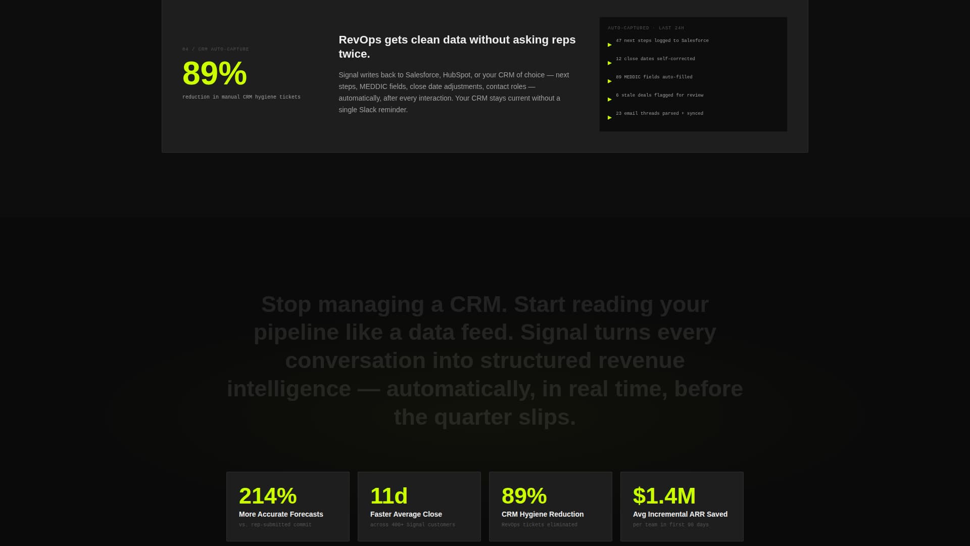 Signal - Intelligent Revenue Landing Page Template