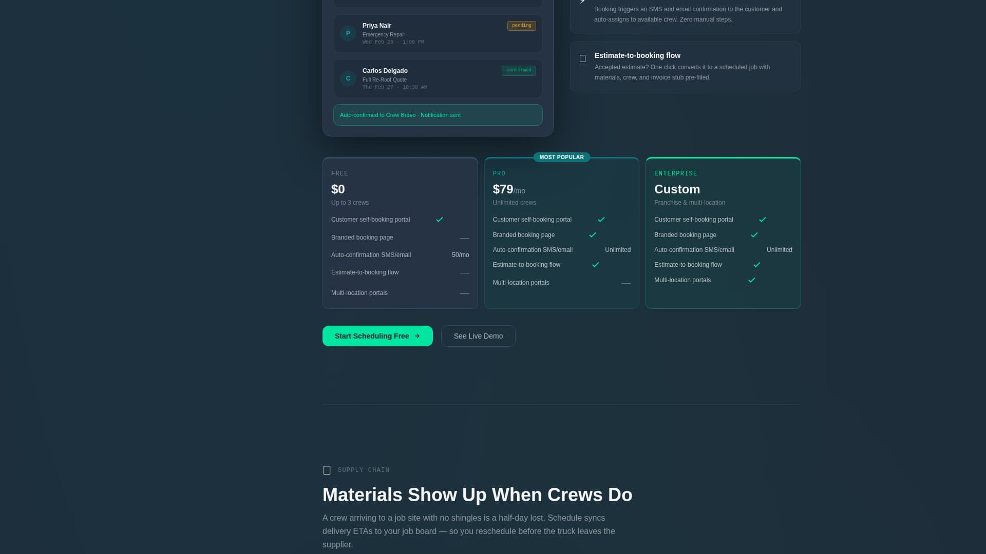 Schedule - Powerful Roofing Landing Page Template