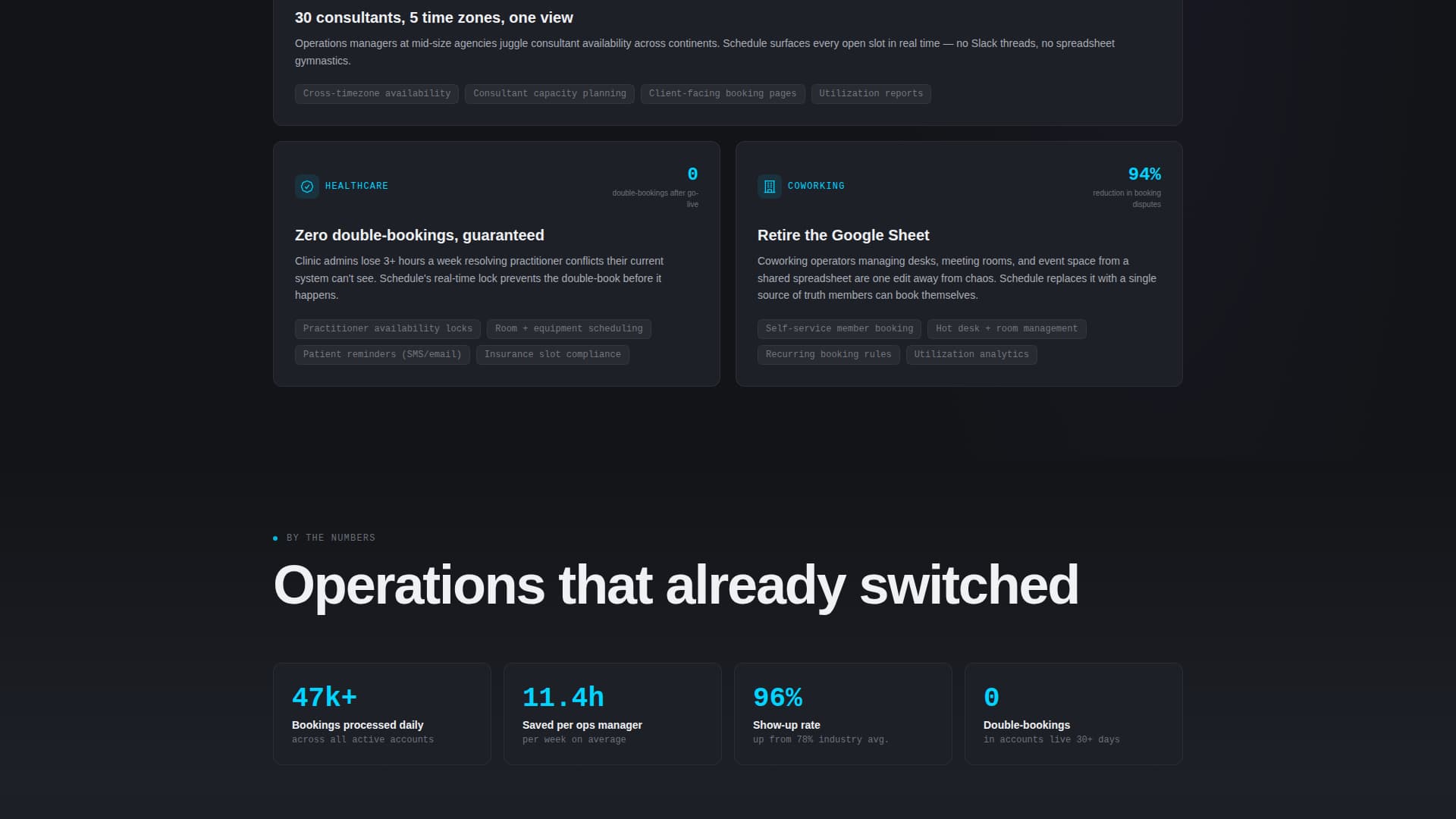 Schedule - Powerful Booking Landing Page Template