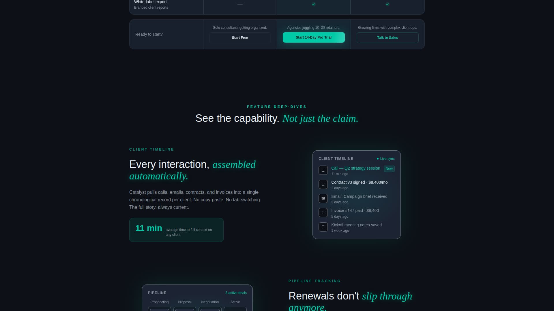 Catalyst - Powerful Clientmanagement Landing Page Template
