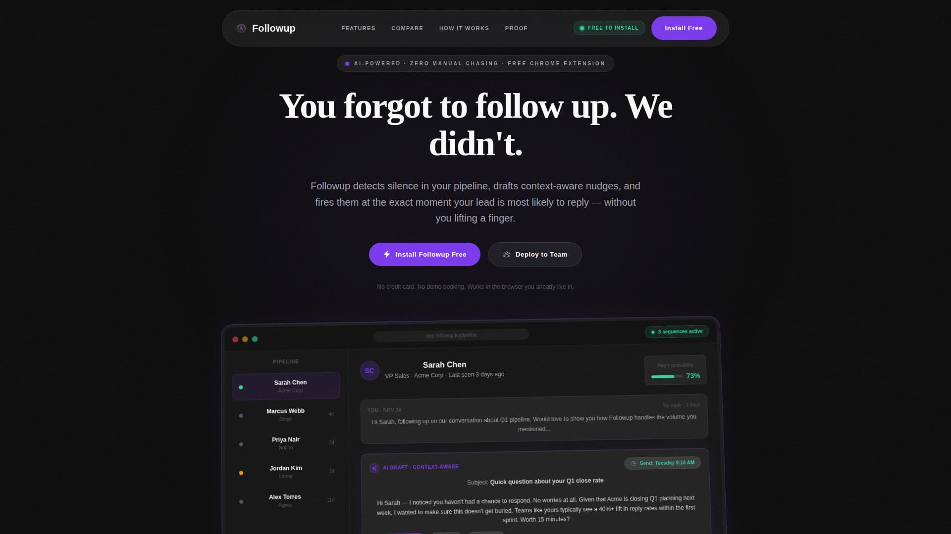 Followup - Precision SaaS Landing Page Template