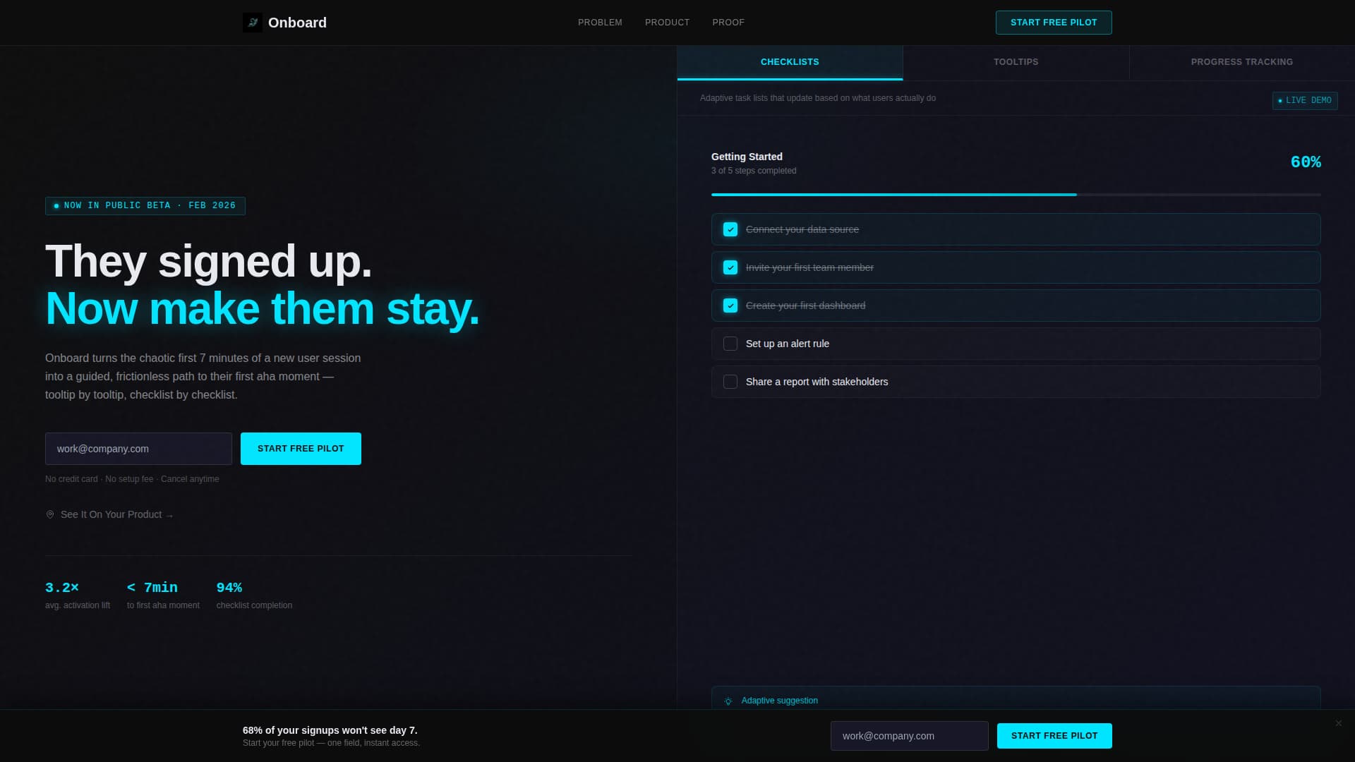 Onboard - Frictionless SaaS Landing Page Template