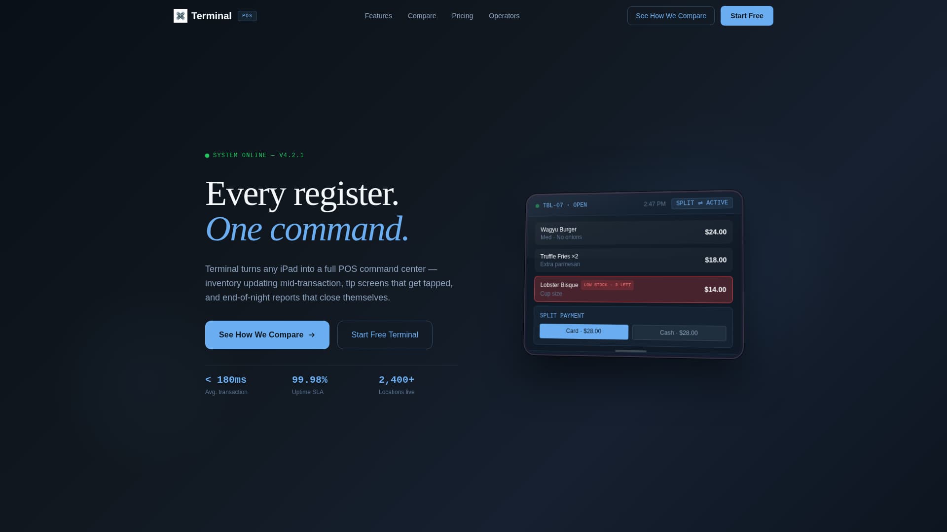 Nexus — Point of Sale Landing Page Template