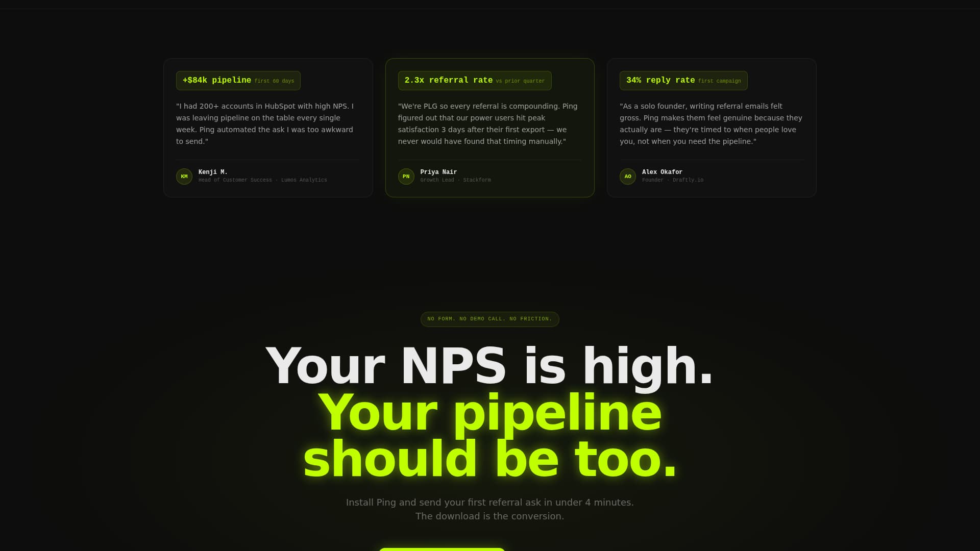 Ping - Dynamic Referral Landing Page Template