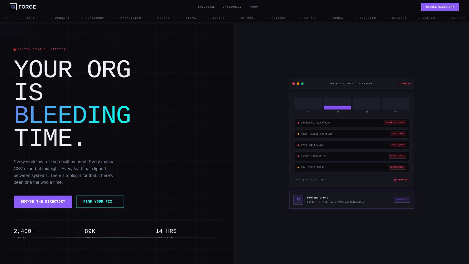 Forge - Electric Plugindirectory Landing Page Template