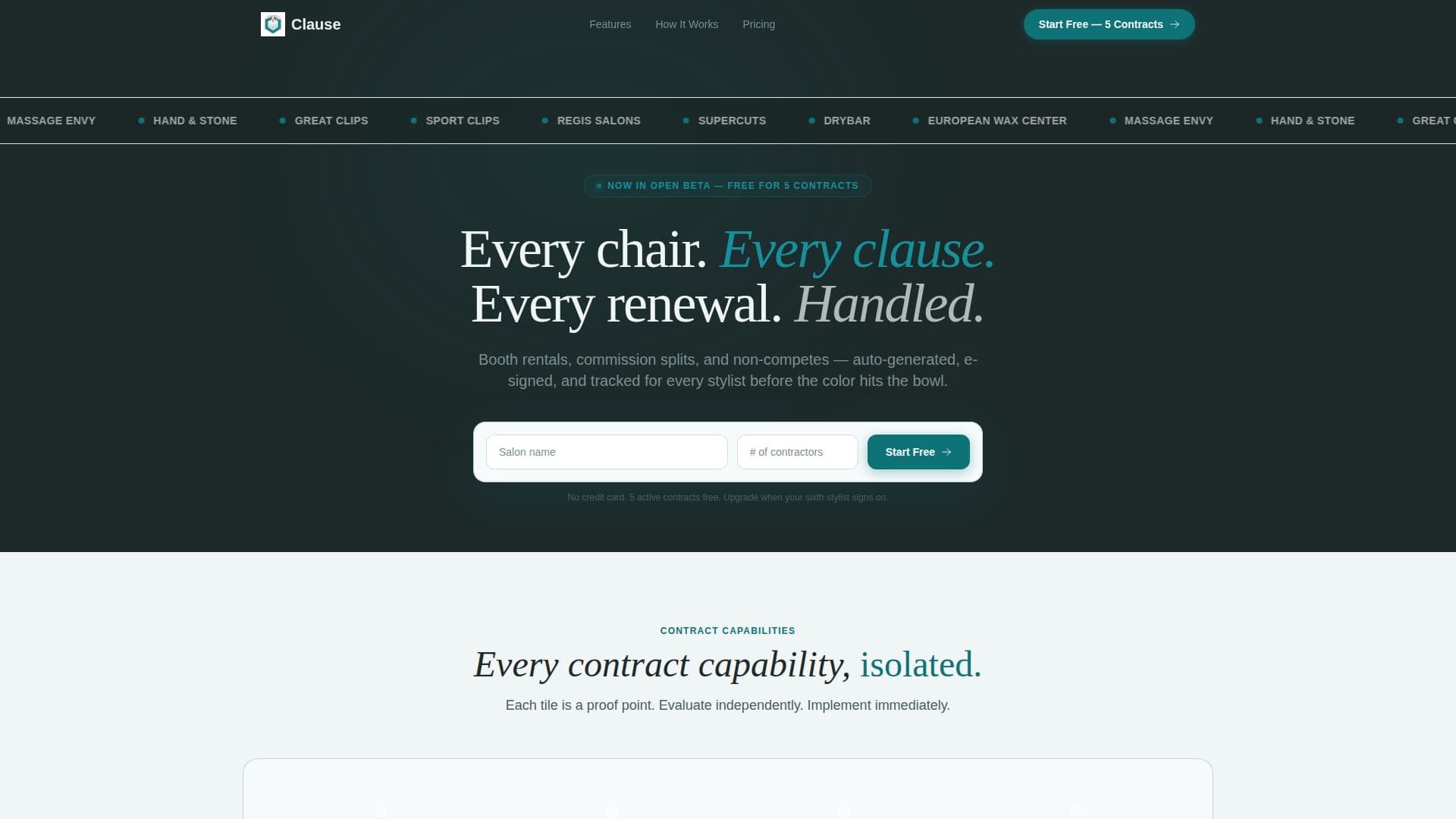 Clause - Streamlined Salonspa Landing Page Template