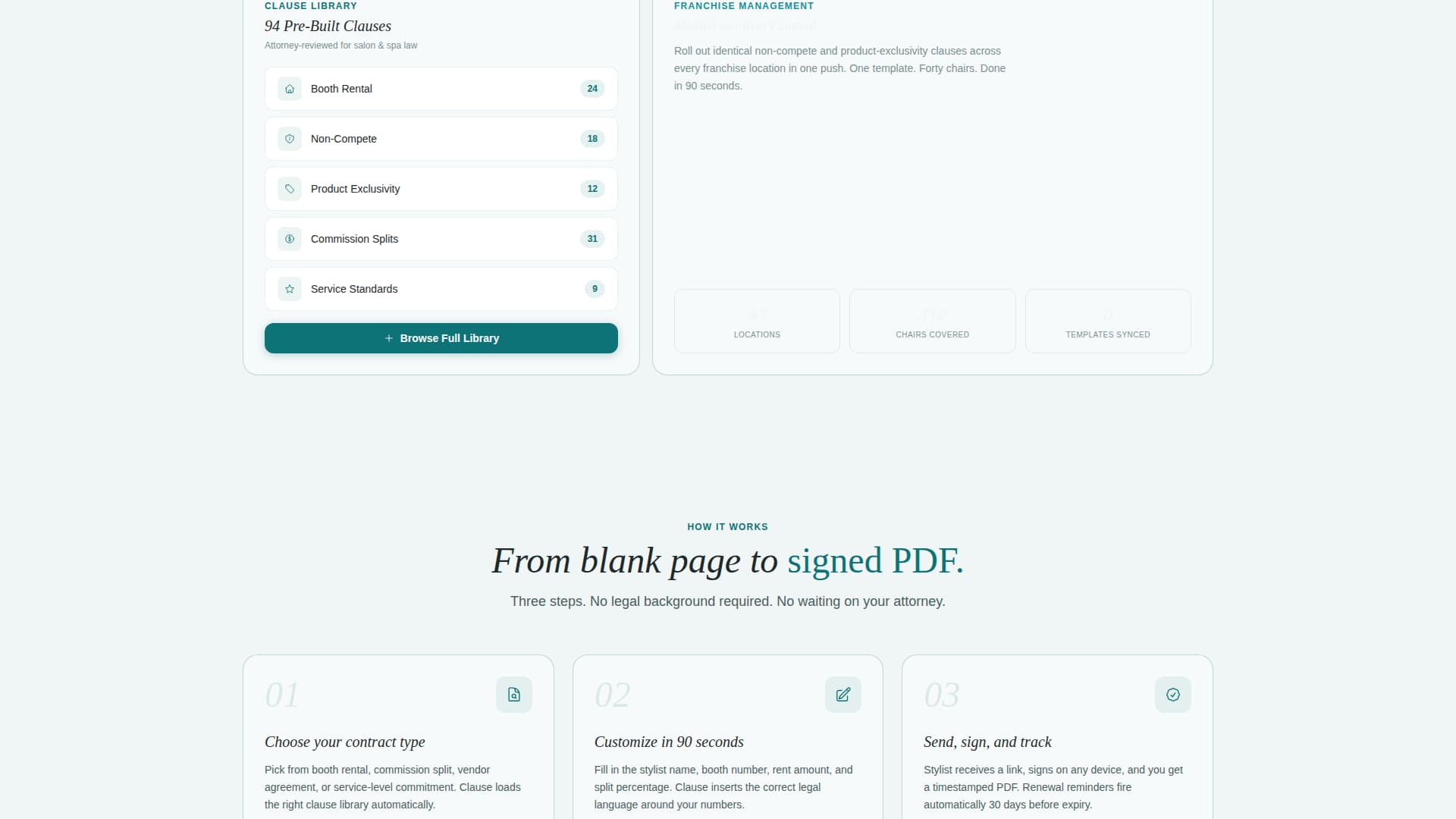 Clause - Streamlined Salonspa Landing Page Template