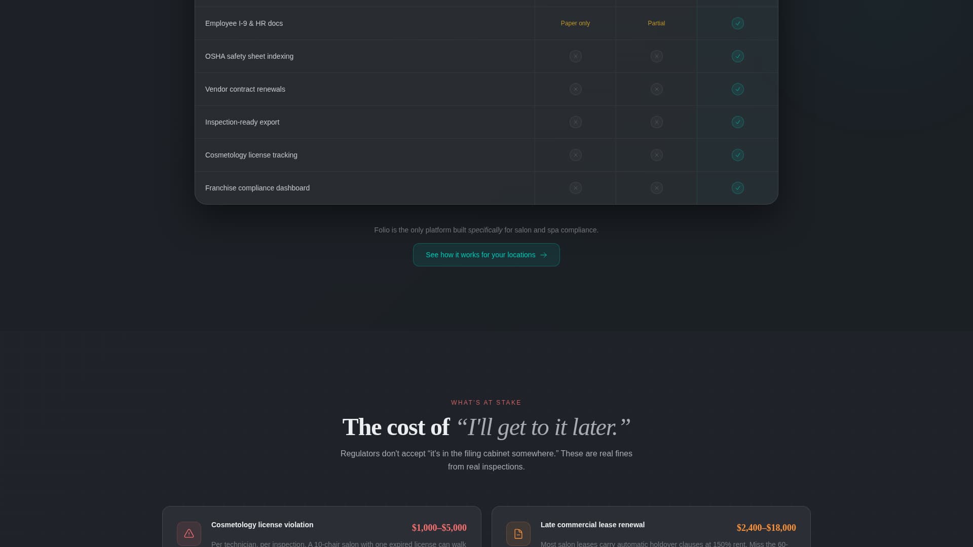 Folio - Intelligent Compliancetracking Landing Page Template