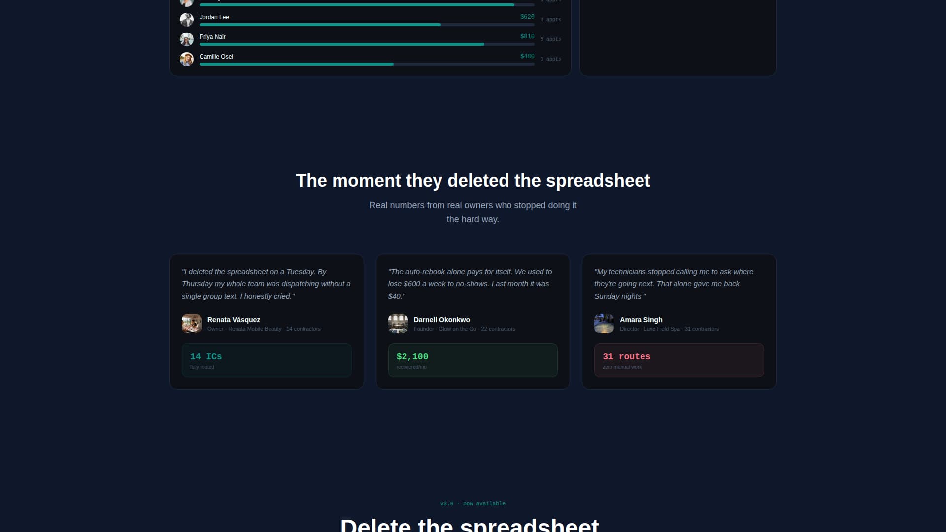 Fieldwork — Swift Operations Landing Page Template