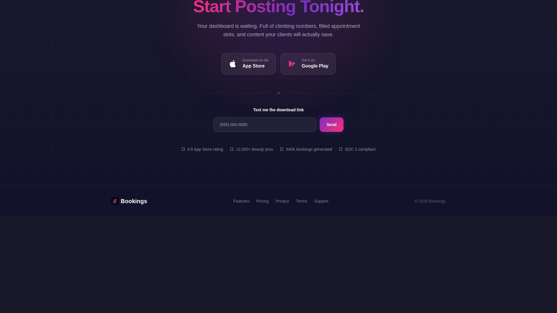 Bookings - Powerful Salon Landing Page Template