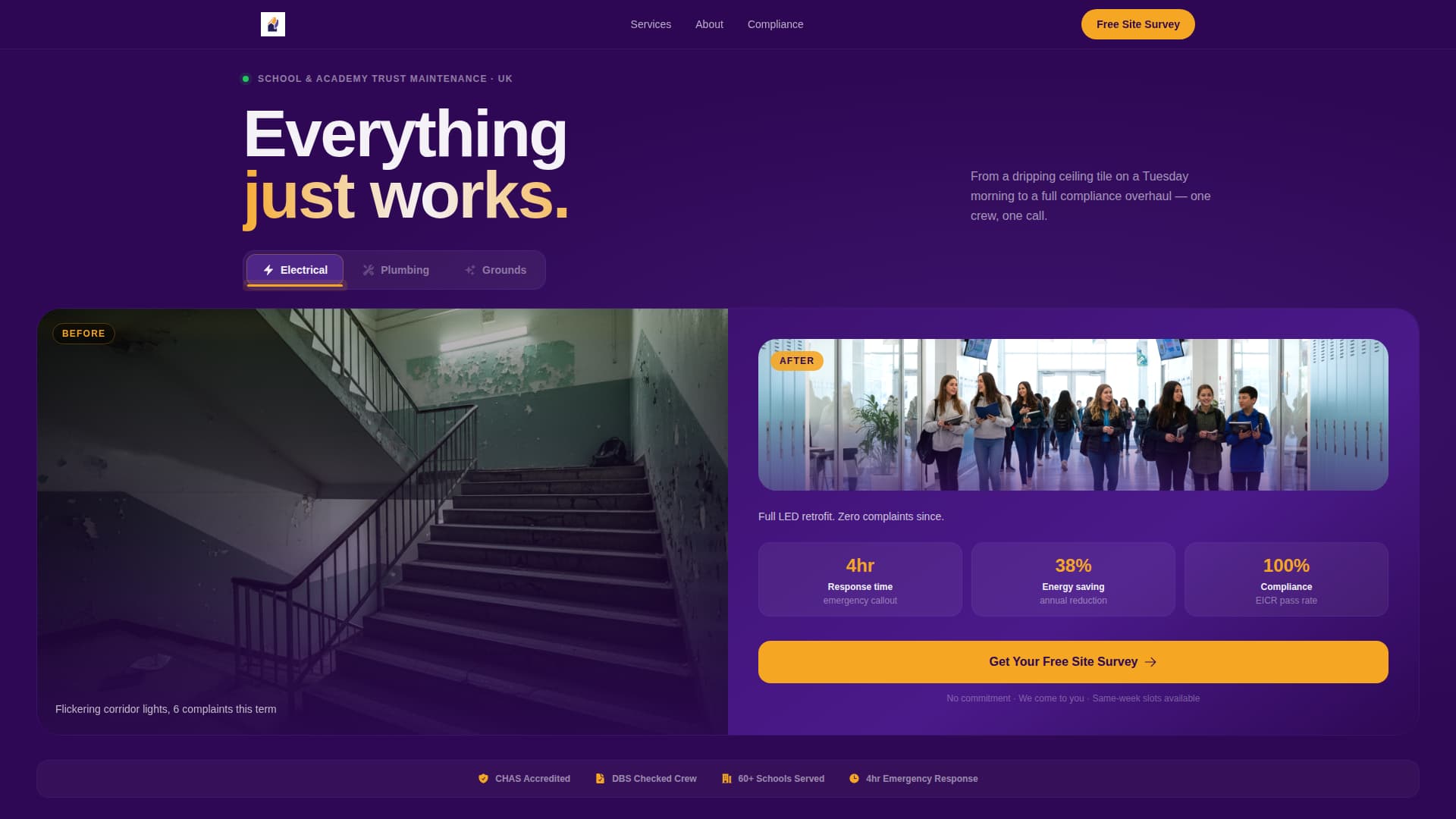 Maintain - Dynamic School Landing Page Template
