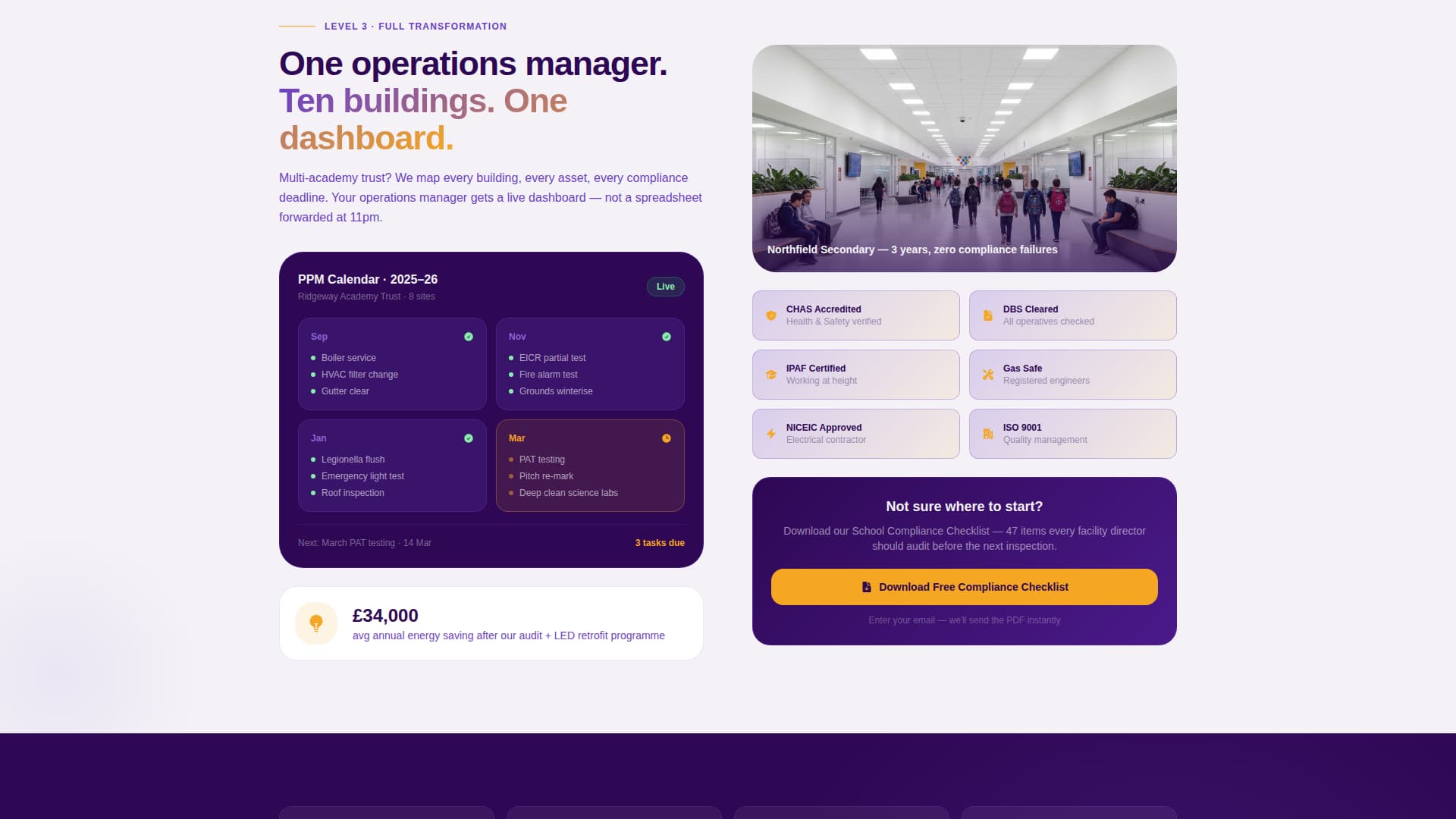 Maintain - Dynamic School Landing Page Template