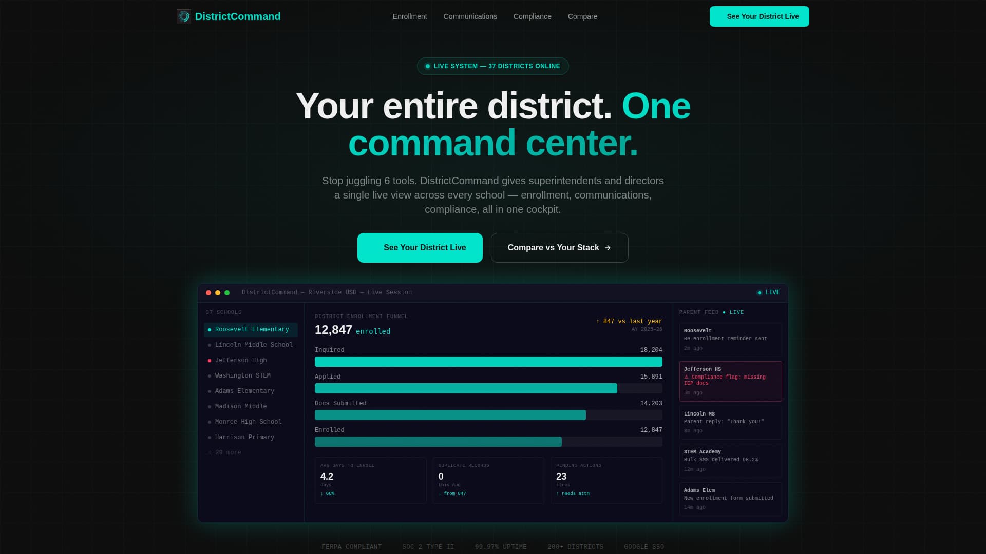 Command - Powerful District CRM Landing Page Template