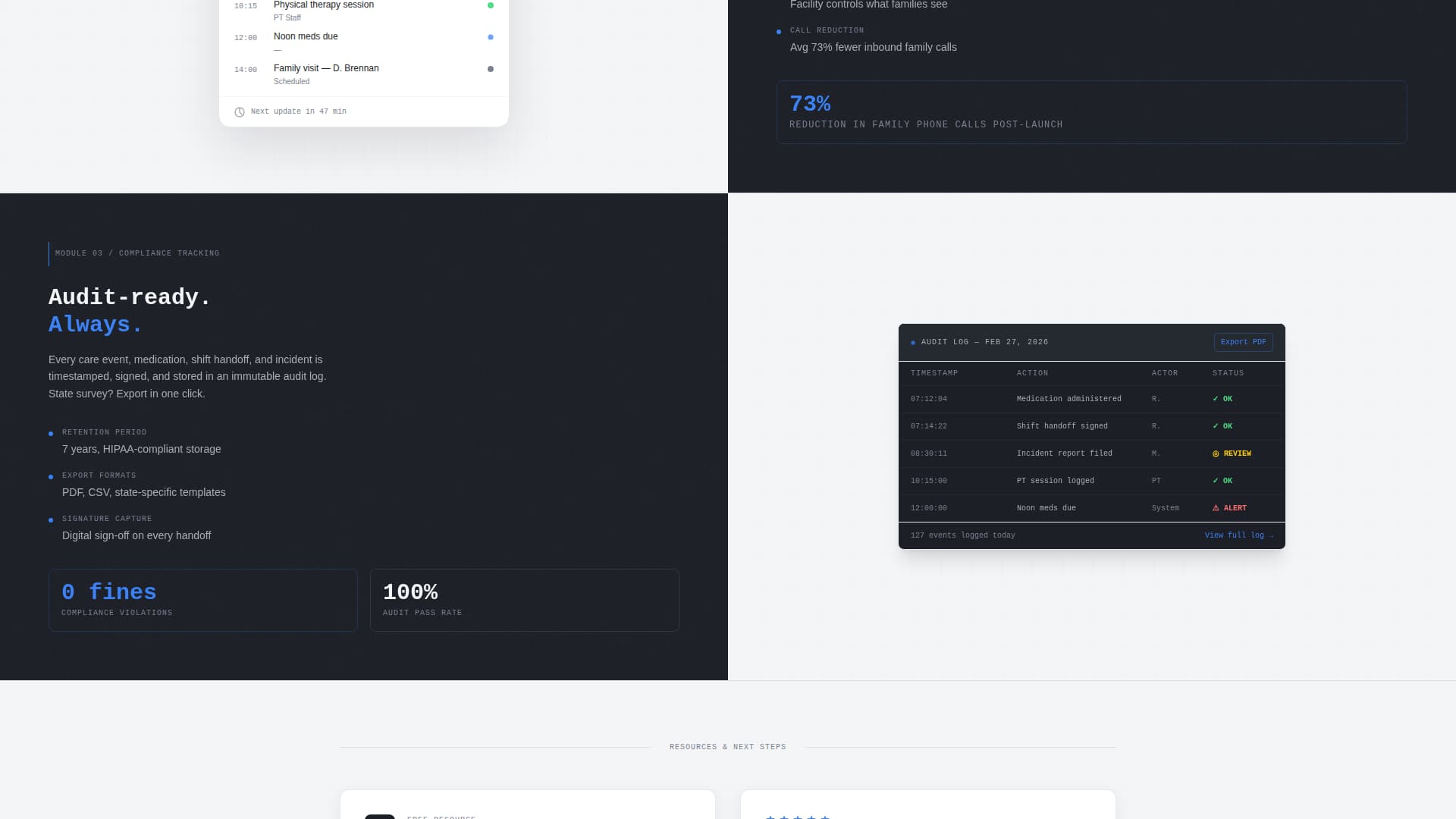Schedule - Precision Seniorcare Landing Page Template