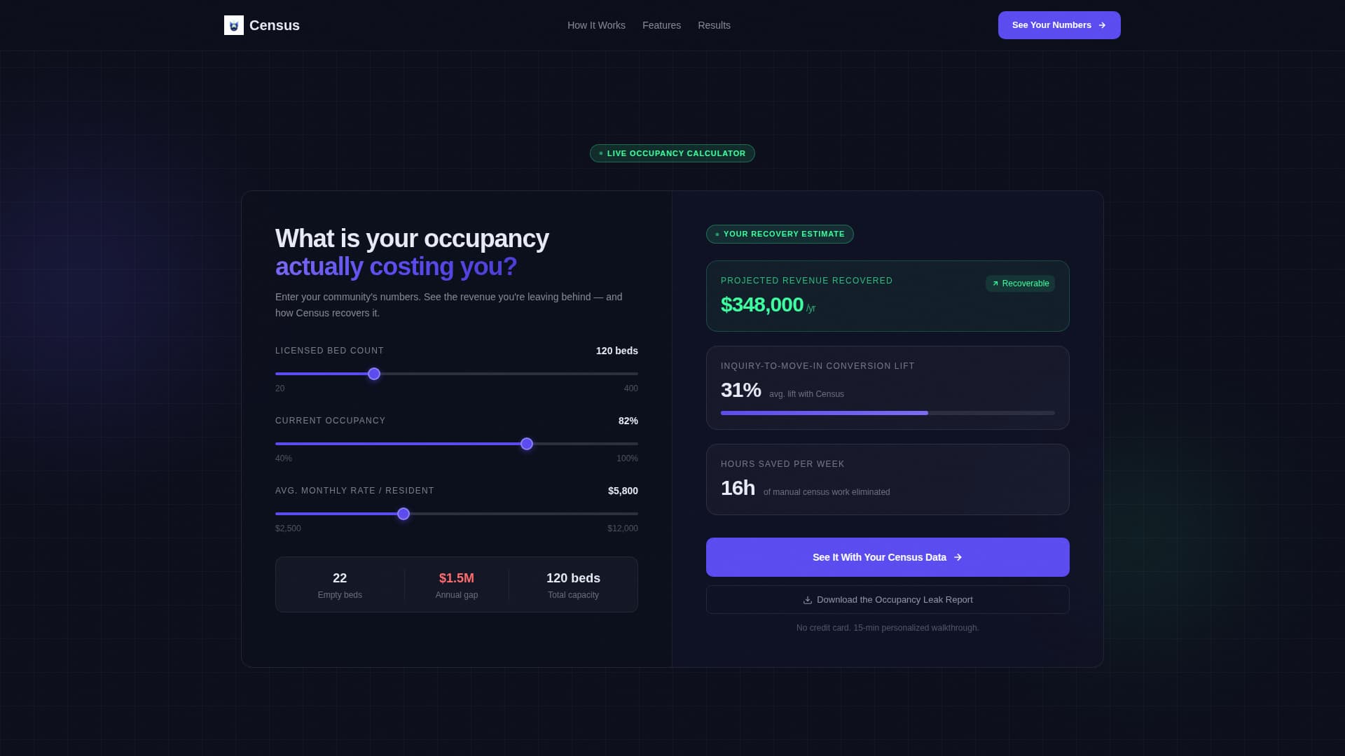 Census - Powerful Seniorcare Landing Page Template