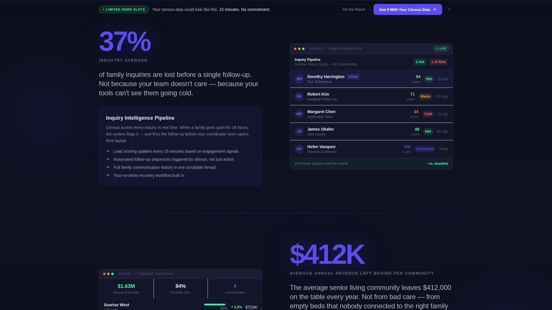 Census - Powerful Seniorcare Landing Page Template