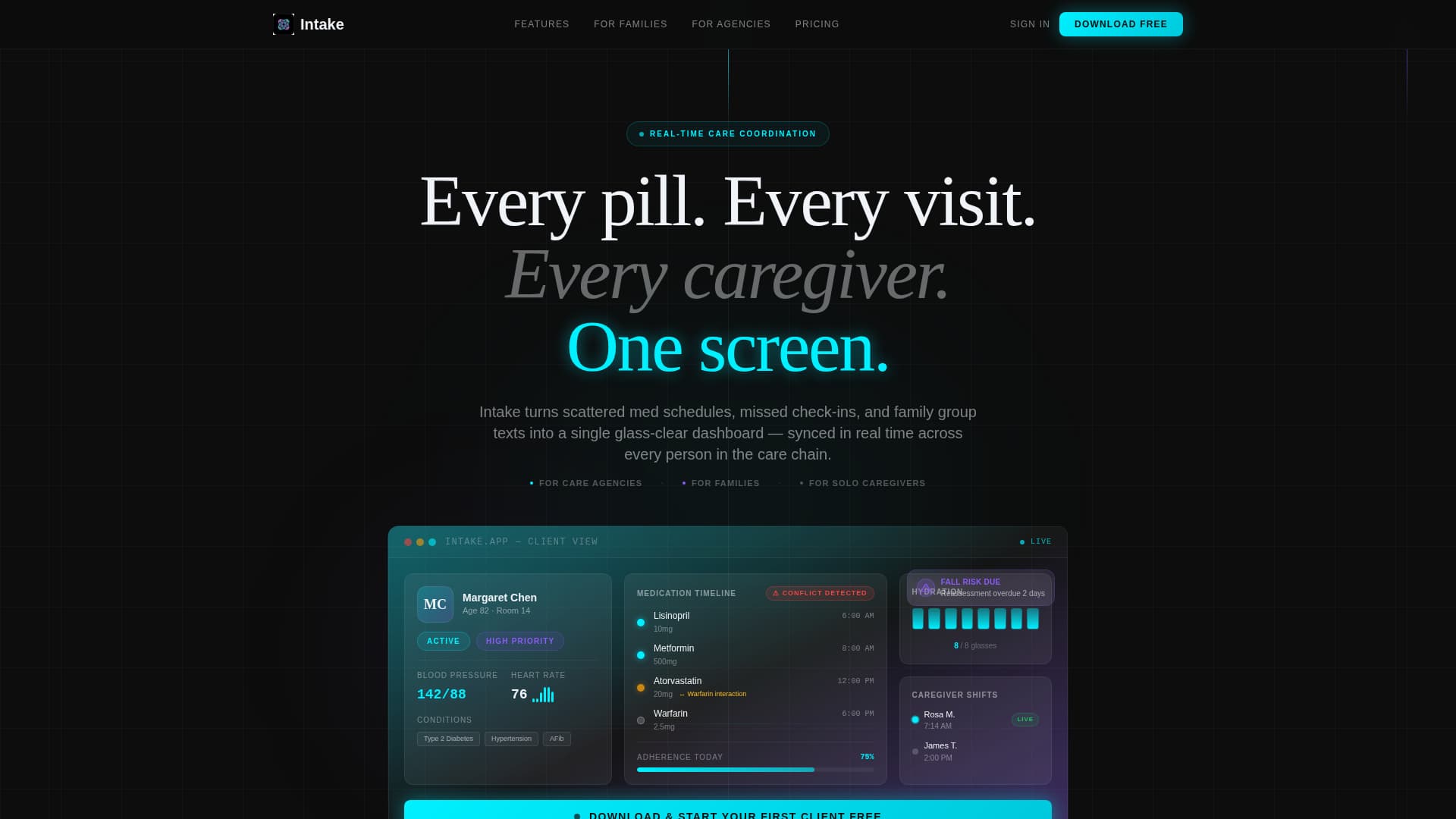 Intake - Powerful Seniorcare Landing Page Template