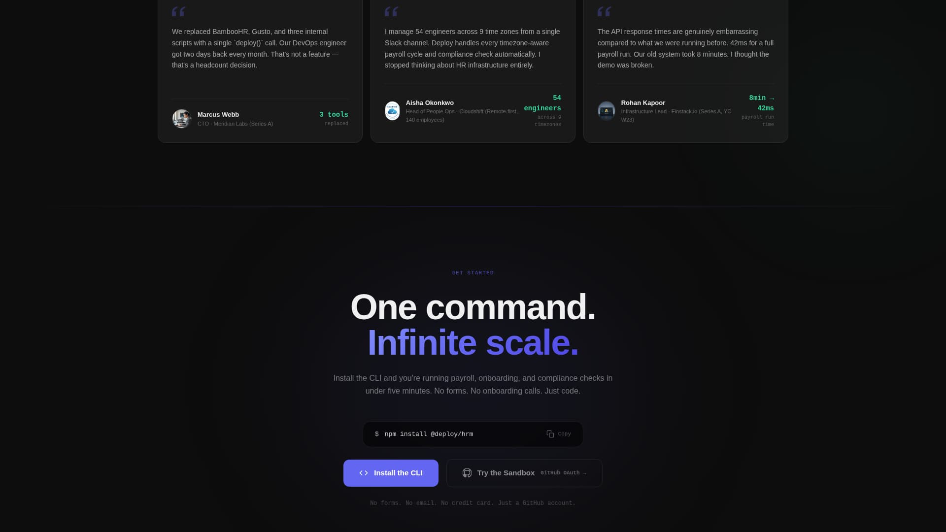 Deploy - Serverless HRM Landing Page Template