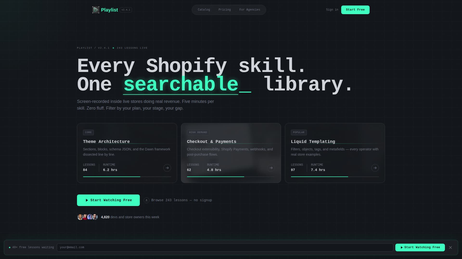 Playlist - Searchable Shopify Landing Page Template