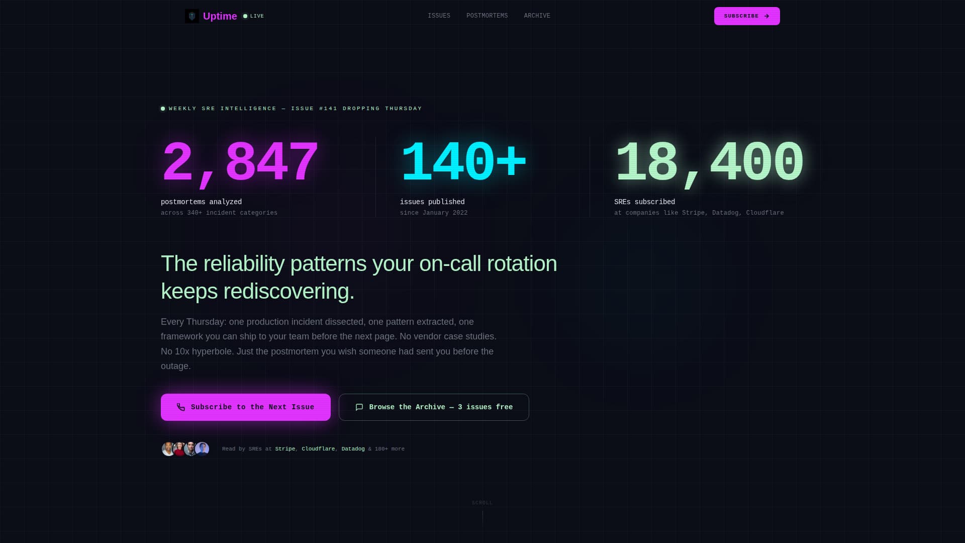 Uptime - Powerful SRE Landing Page Template