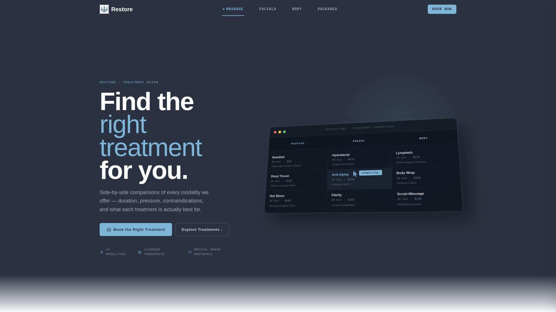 Spa & Wellness Center Specialist Booking Website Template