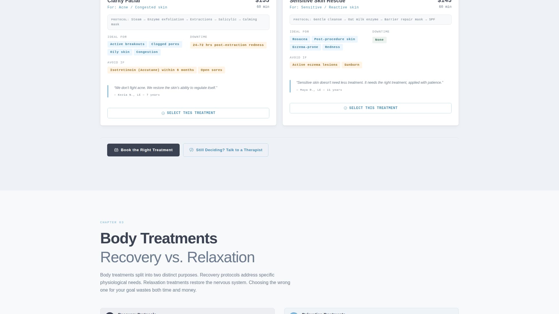 Spa & Wellness Center Specialist Booking Website Template