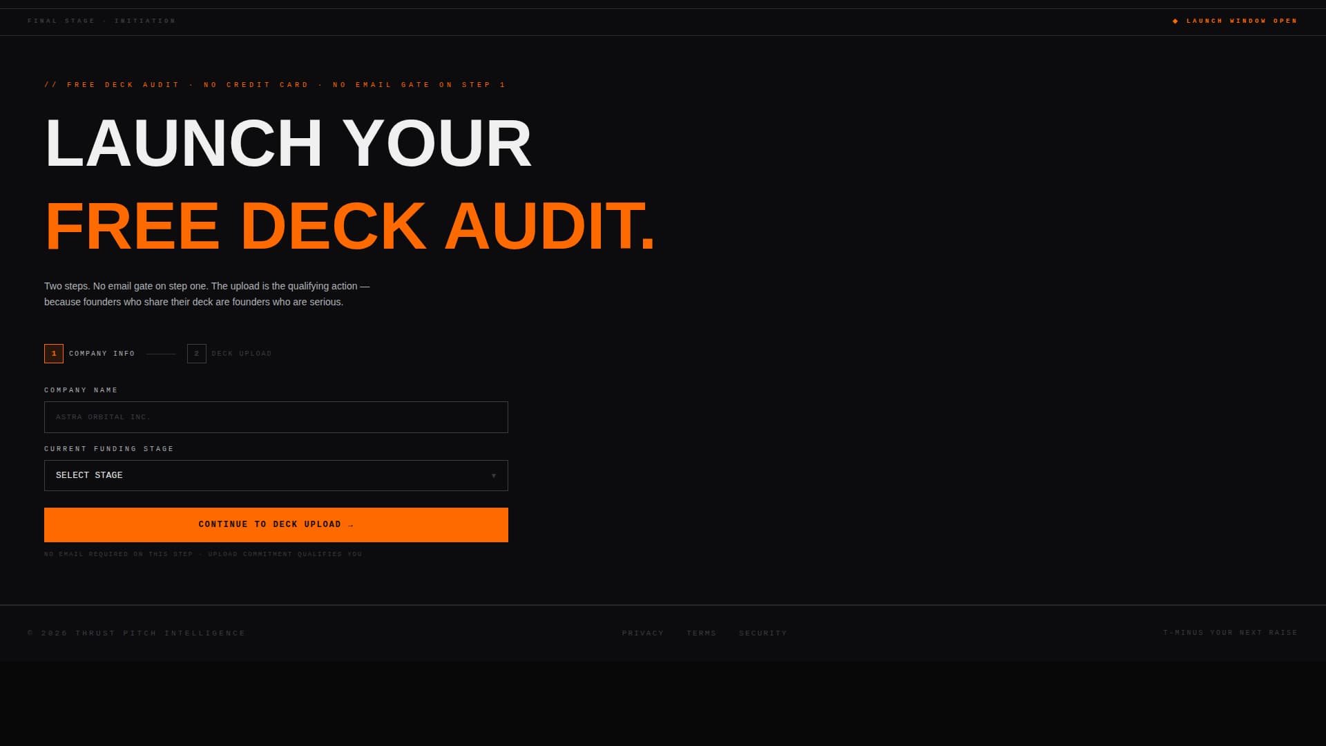 Thrust - High-Impact Spacetech Landing Page Template