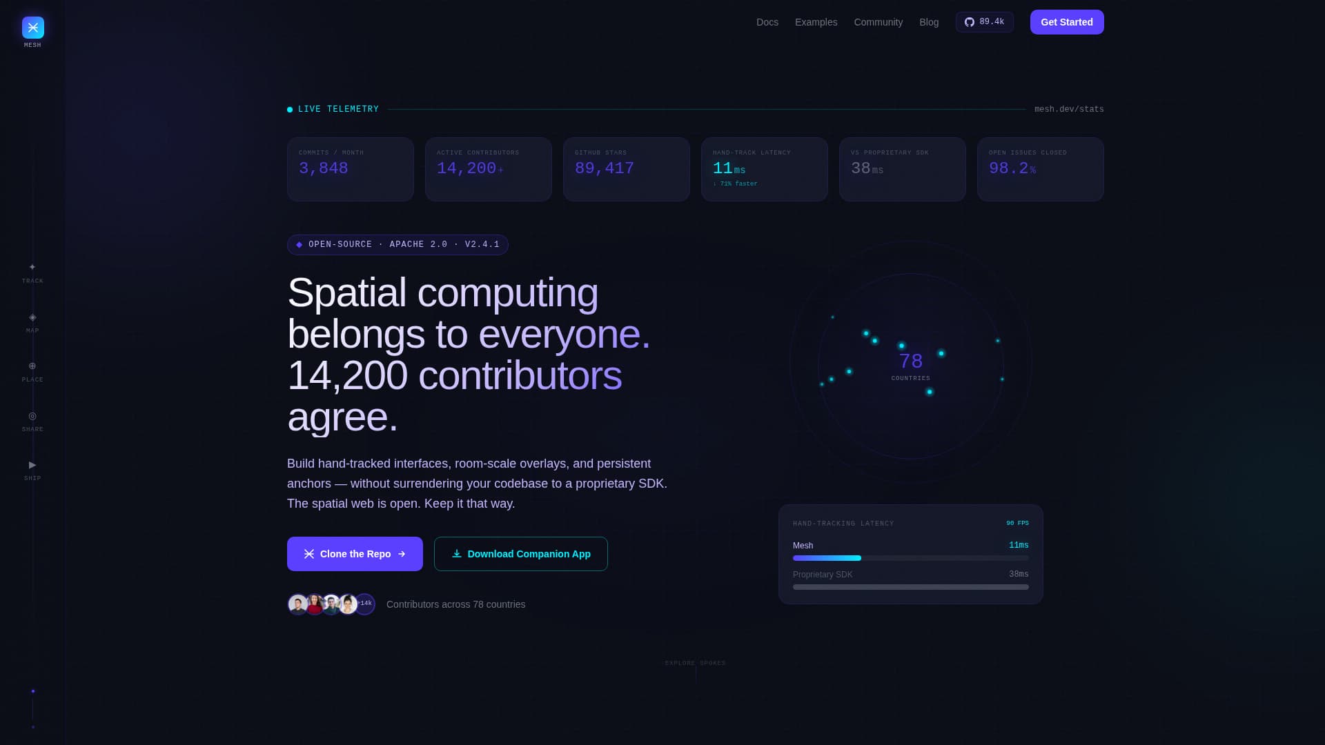 Mesh - Electric Spatial Landing Page Template