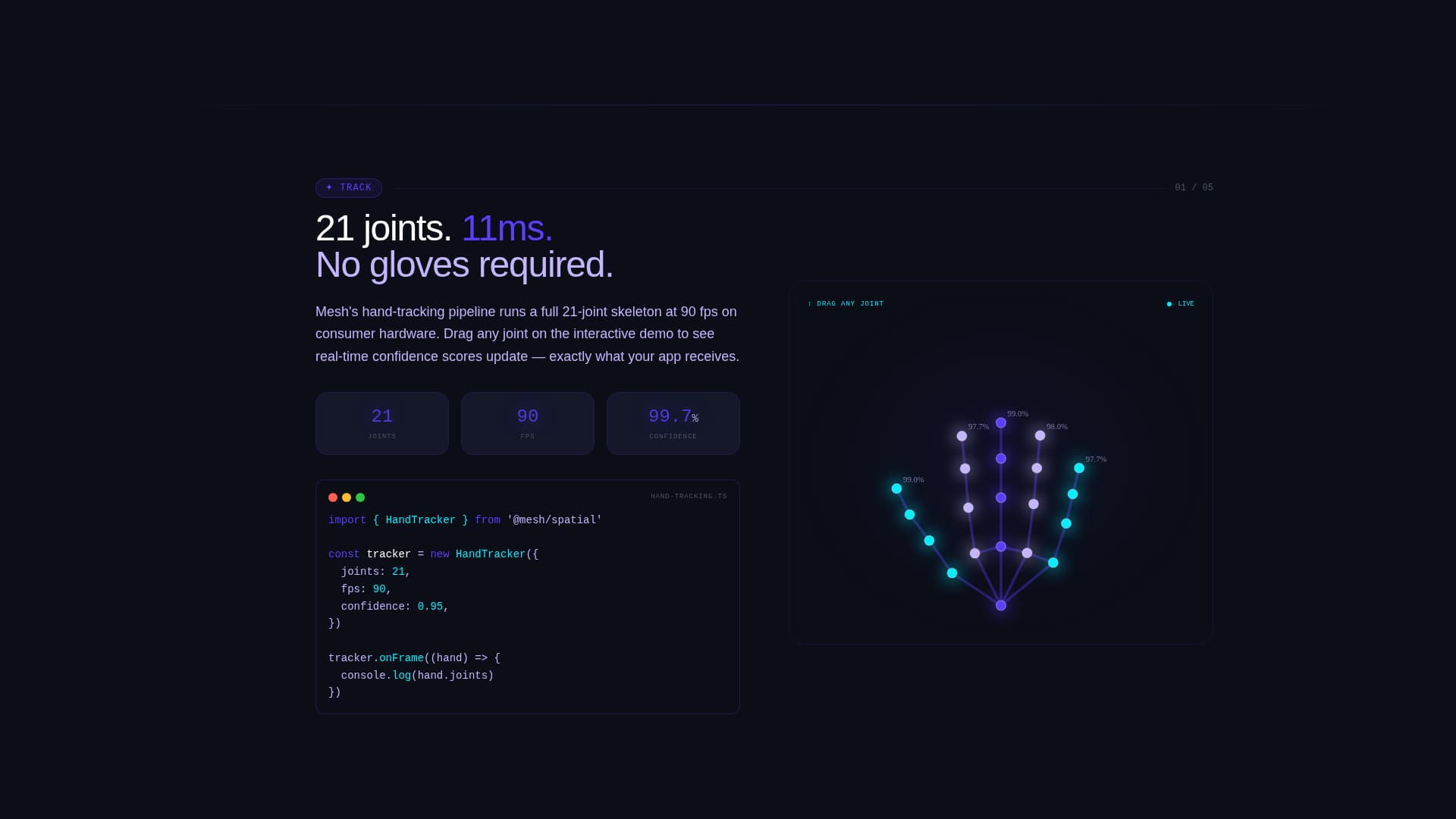 Mesh - Electric Spatial Landing Page Template