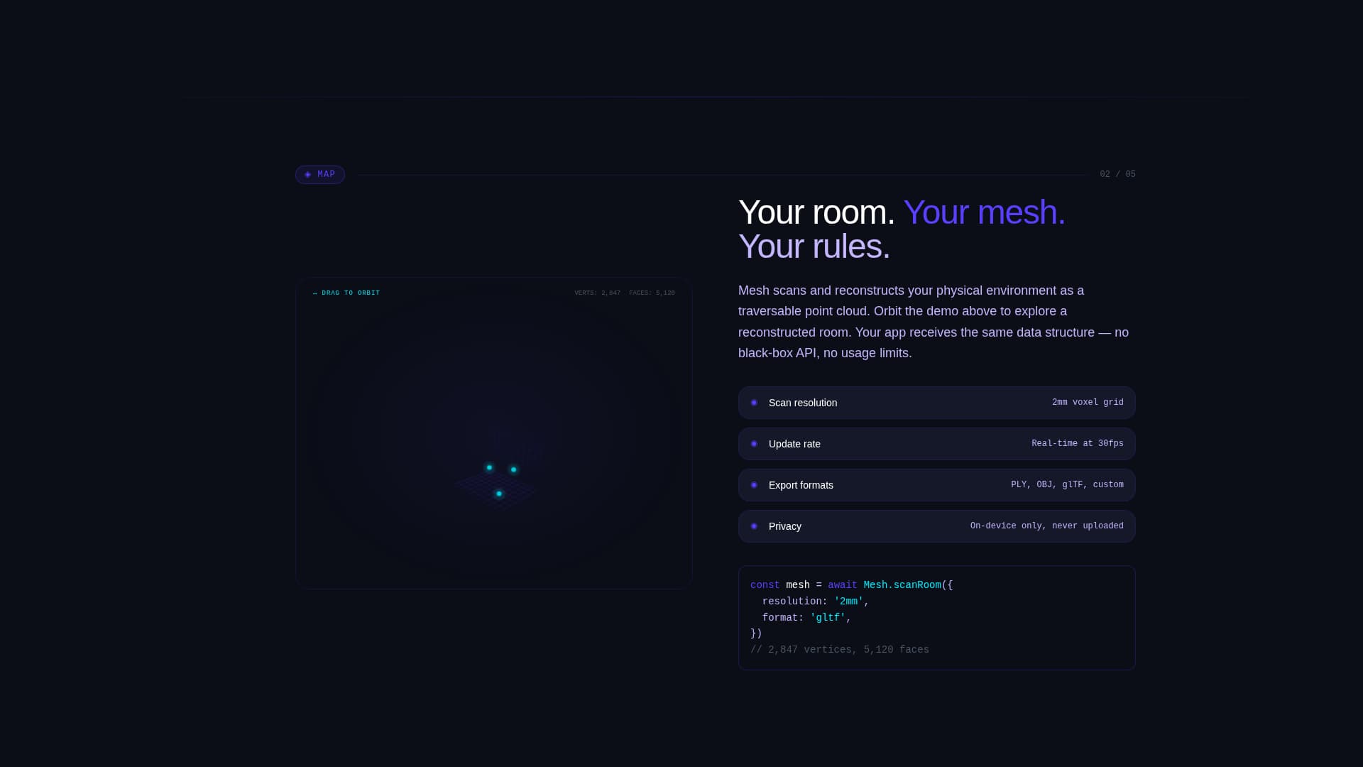 Mesh - Electric Spatial Landing Page Template