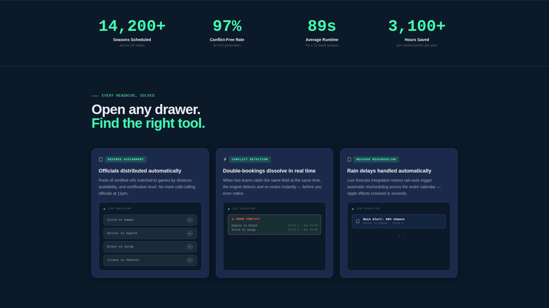 Schedulr - Intelligent Sportsscheduling Landing Page Template