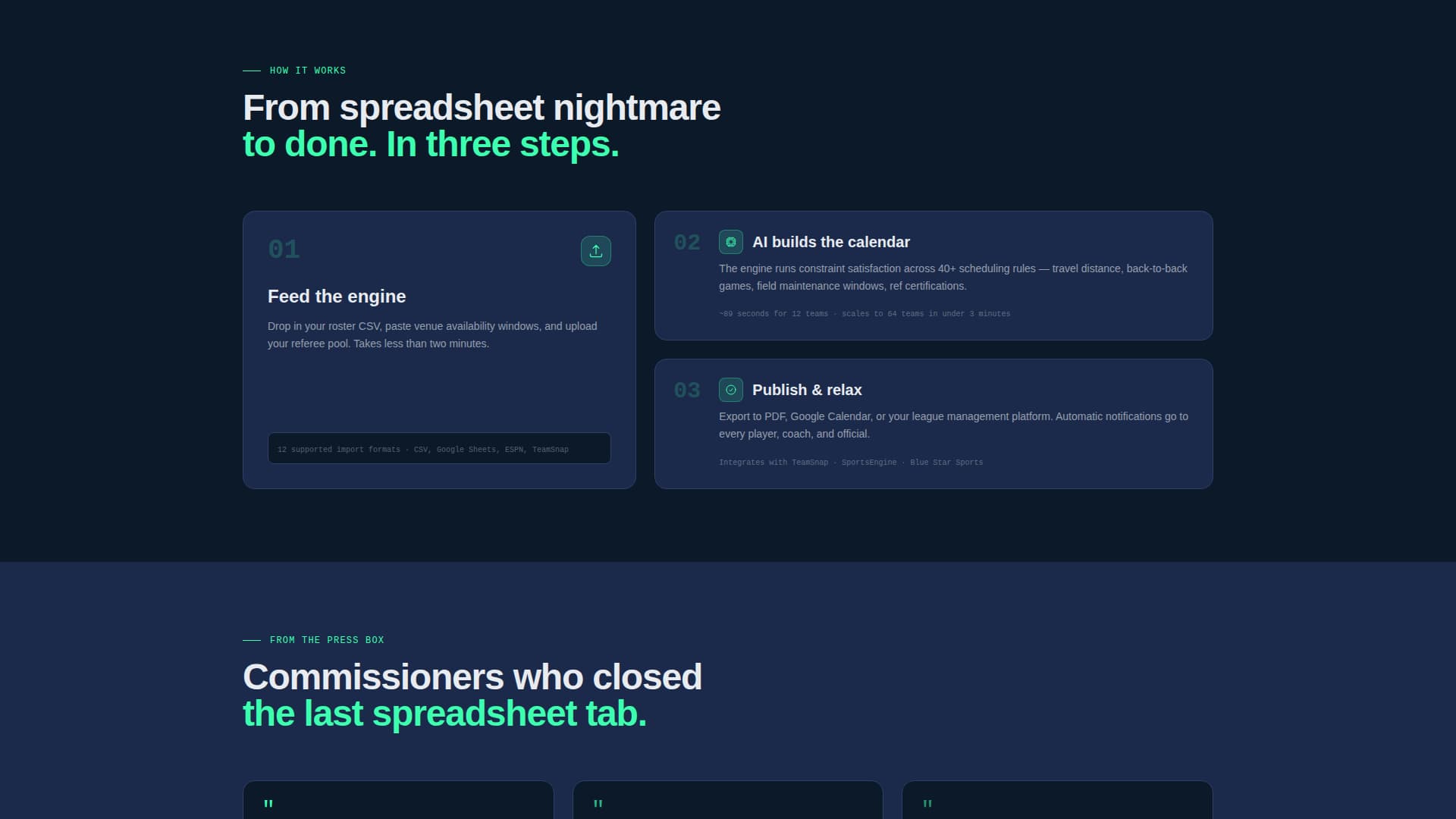 Schedulr - Intelligent Sportsscheduling Landing Page Template
