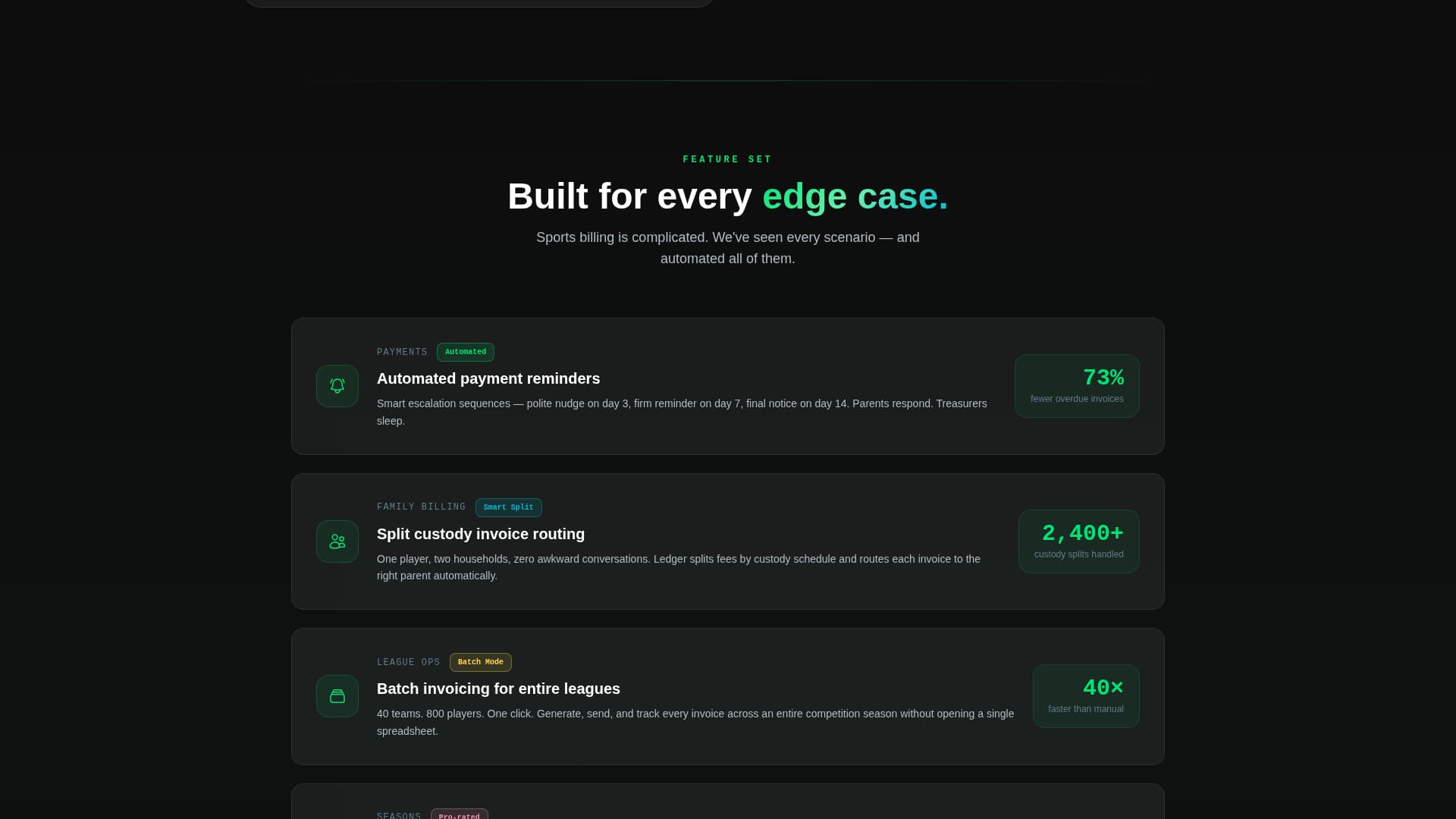 Ledger - Dynamic Sportsbilling Landing Page Template