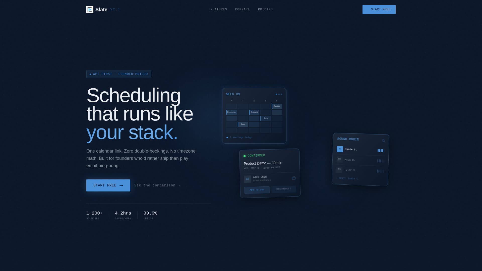 Slate - Powerful Scheduling Landing Page Template