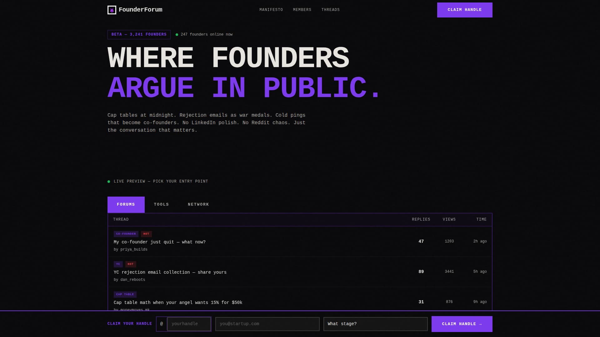 Foundry - Brutalist Startup Landing Page Template