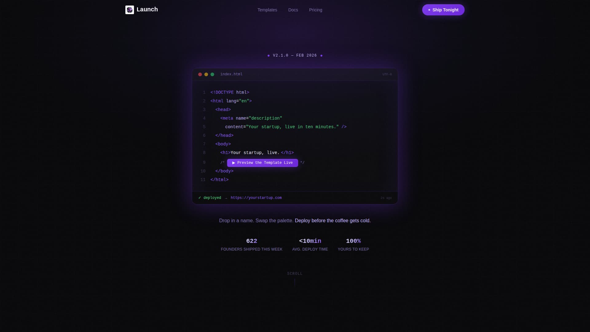 Launch - Rapid Startup Landing Page Template