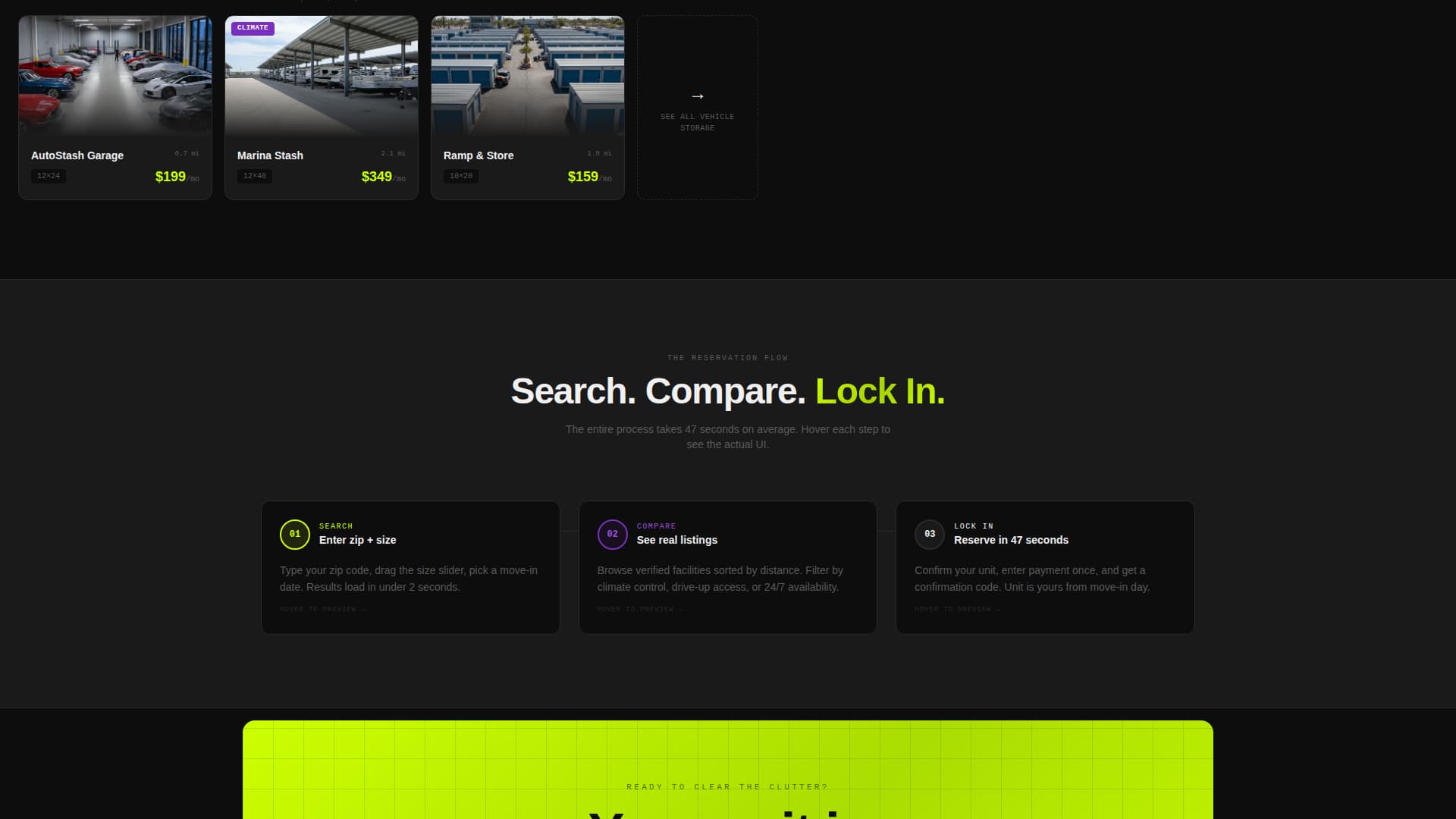 Stash - Dynamic Storage Landing Page Template