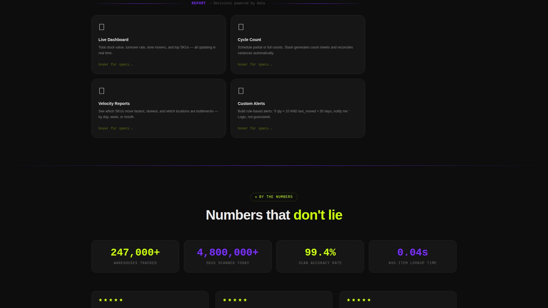 Stash - Dynamic Inventory Landing Page Template