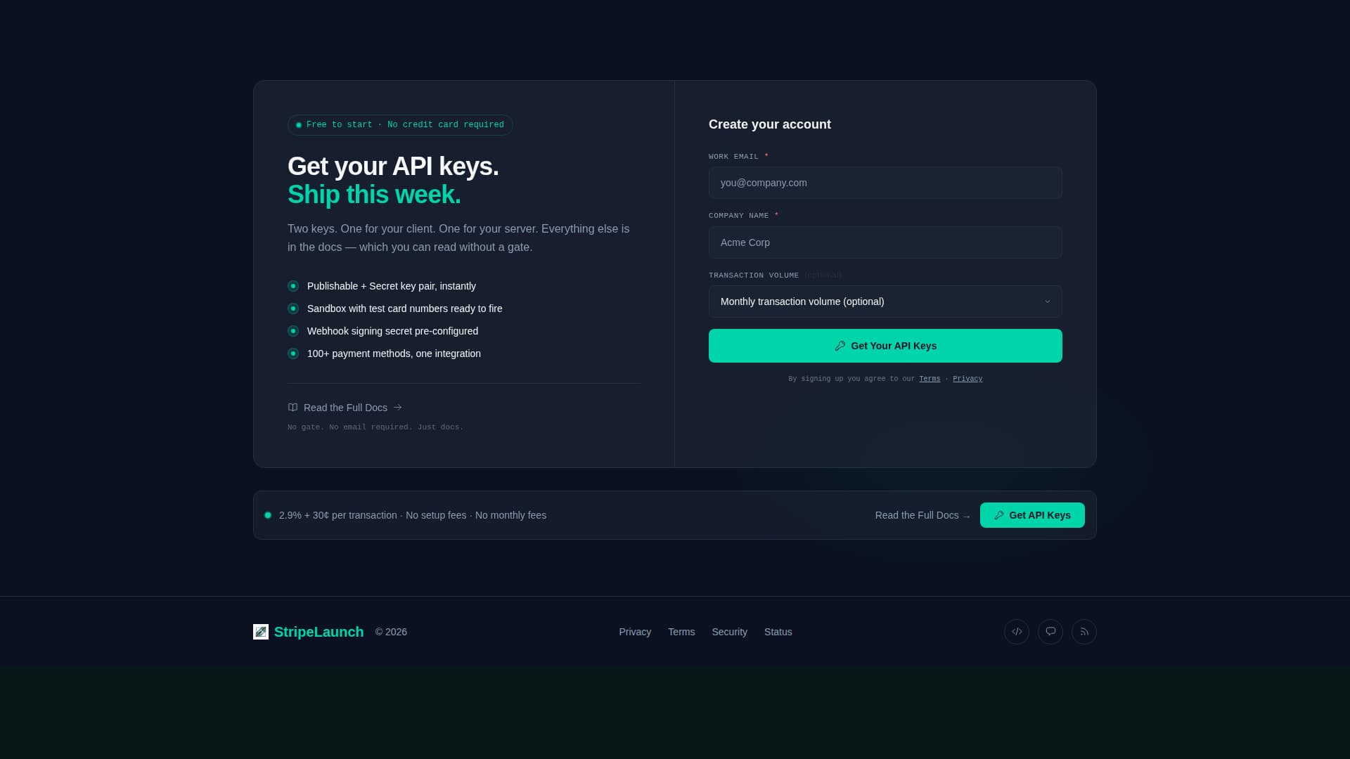 Stripe - Powerful Payments Landing Page Template