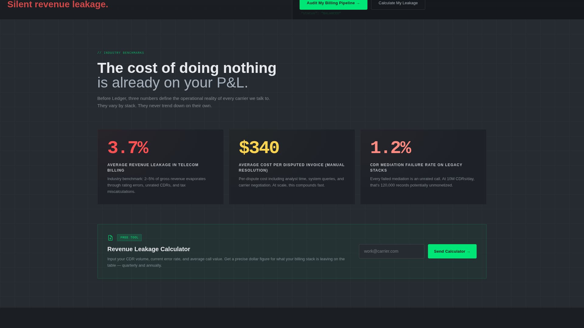 Ledger - Precision Telecom Landing Page Template