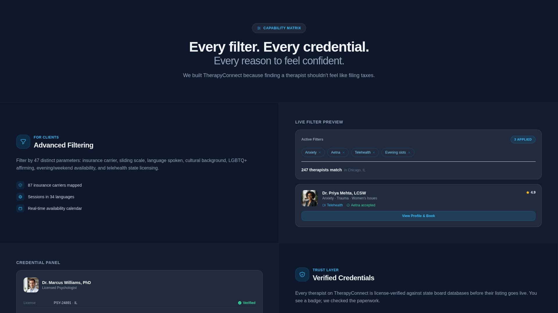 TherapyConnect - Trusted TherapistDirectory Landing Page Template
