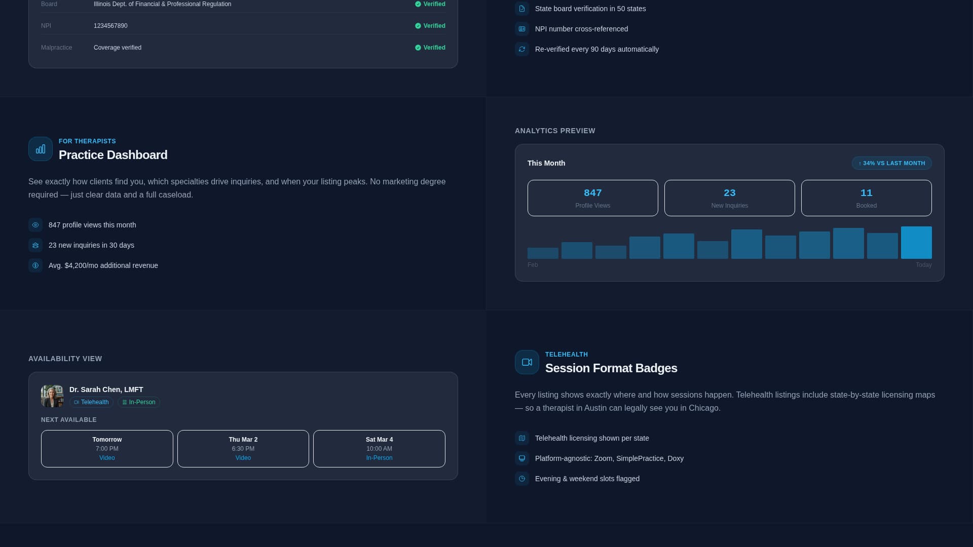 TherapyConnect - Trusted TherapistDirectory Landing Page Template