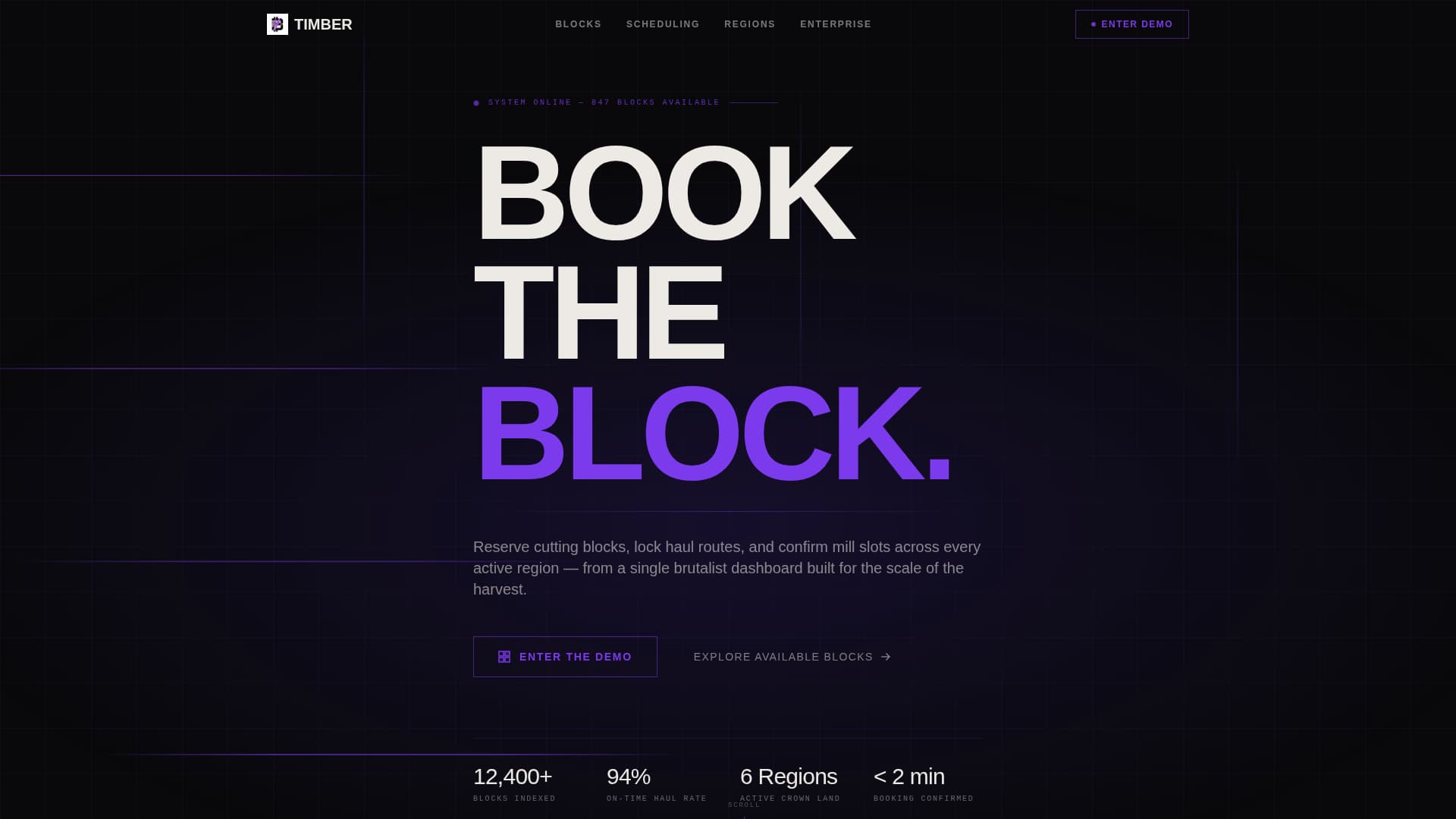Timber - Brutalist Forestry Landing Page Template