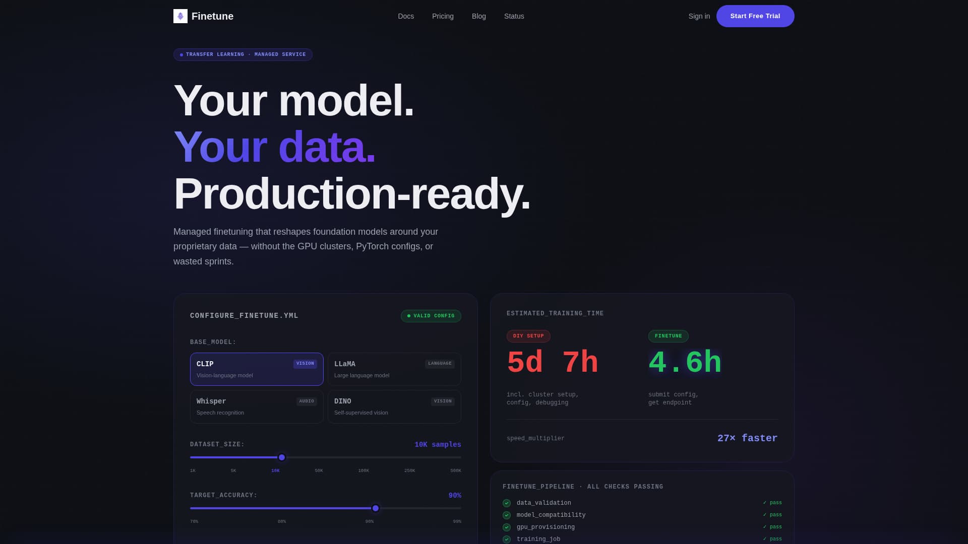 Finetune - Powerful Transfer Learning Landing Page Template