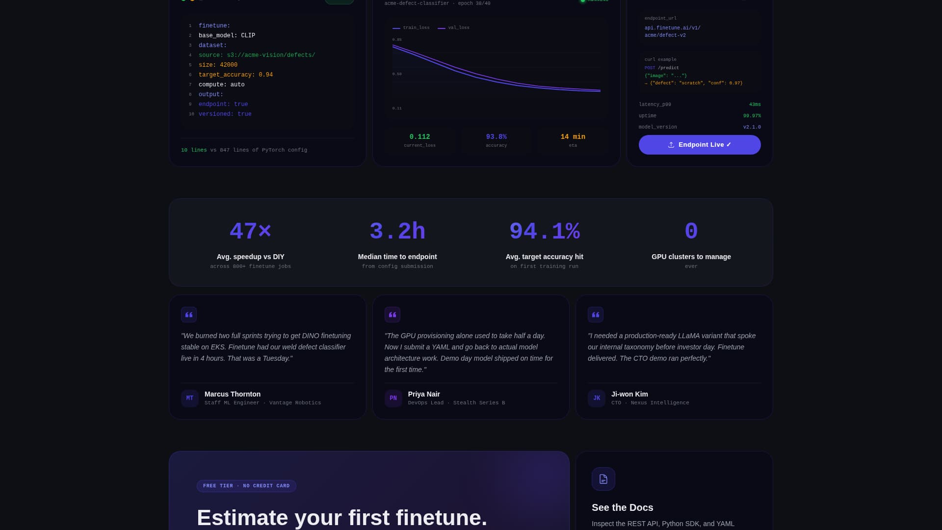 Finetune - Powerful Transfer Learning Landing Page Template