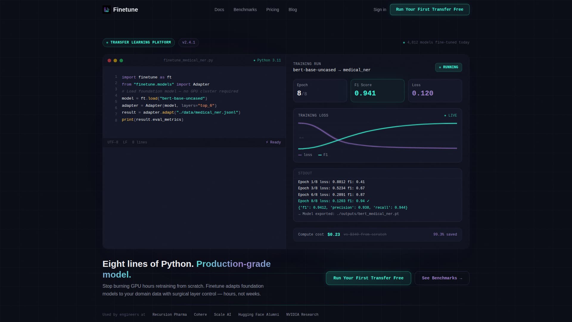 Adapt — ML Transfer Learning Landing Page Template