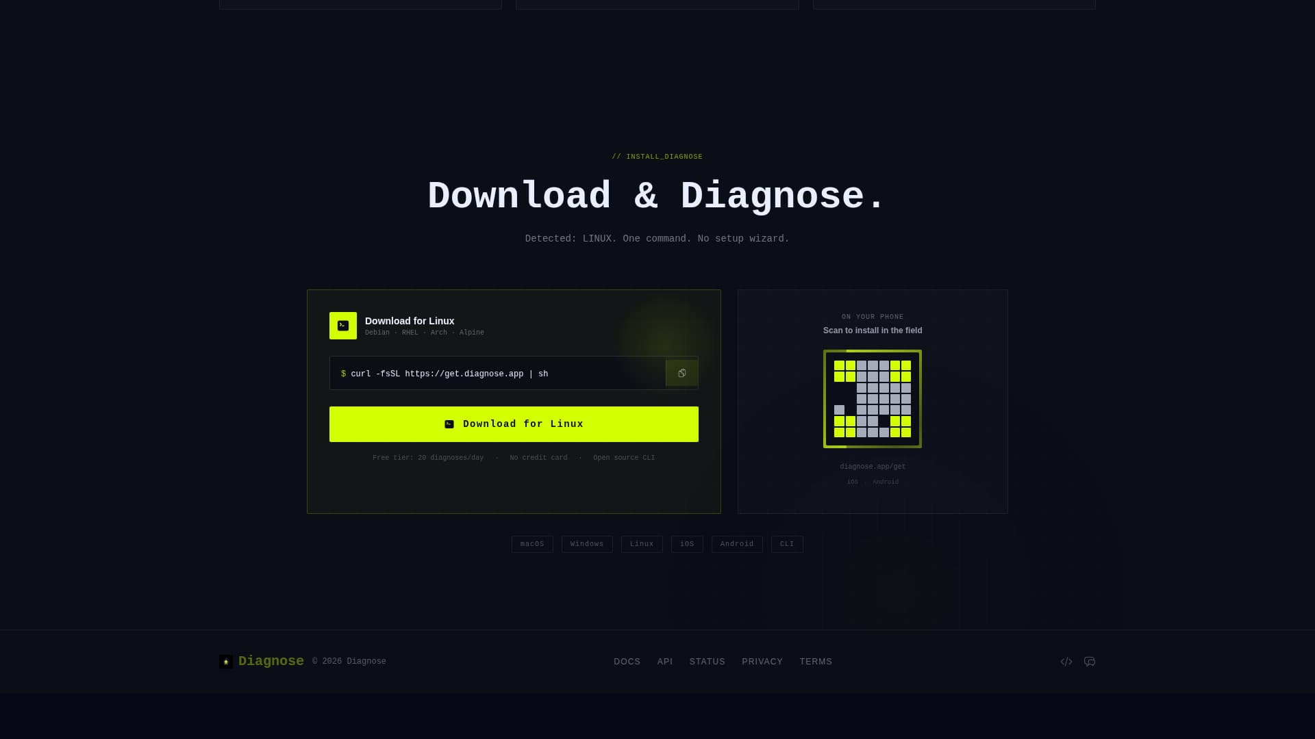 Diagnose - Powerful Troubleshooting Landing Page Template