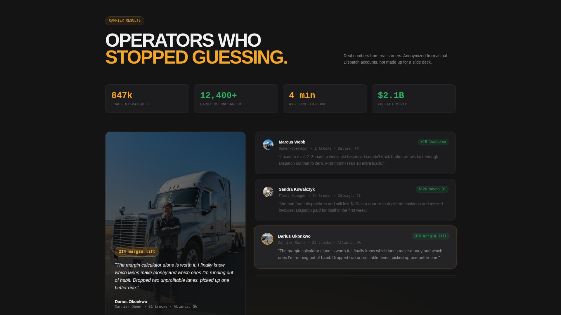 Fleet Logistics Trucking — Landing Page Template